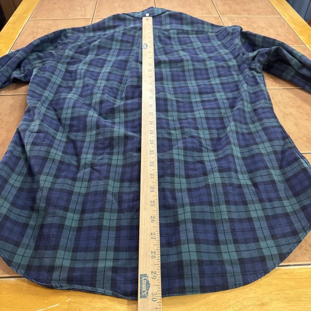 Polo Ralph Lauren‎ Mens Sz Large Slim Fit Oxford Cotton Shirt Blackwatch Plaid